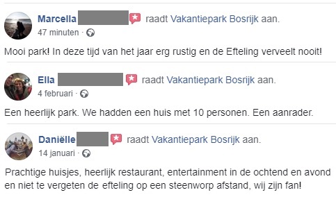 Vakantiepark Efteling Bosrijk reviews - Reviews op Facebook